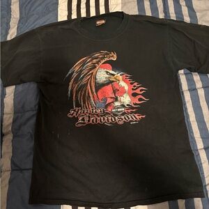 Harley-Davidson Black and Red Eagle T-Shirt